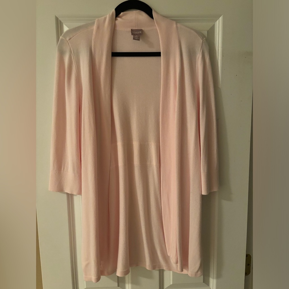 Chico’s Light/Baby Pink Cardigan - Size L Chico’s size 2)
